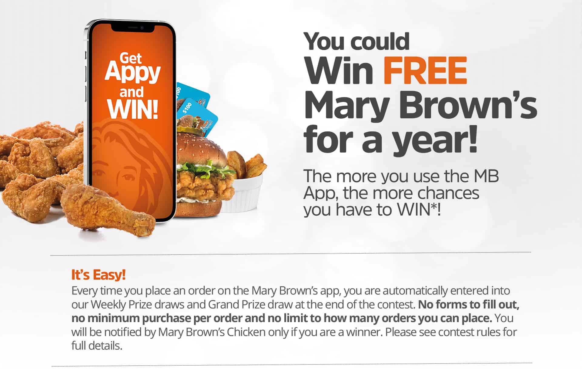 You Could Win Free Mary Brown's for a Year